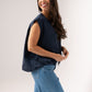 Jane Sleeveless Zip Jacket In Navy