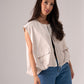 Jane Sleeveless Zip Jacket In Neutral