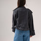 Jasmine Crop Trench Coat In Grey