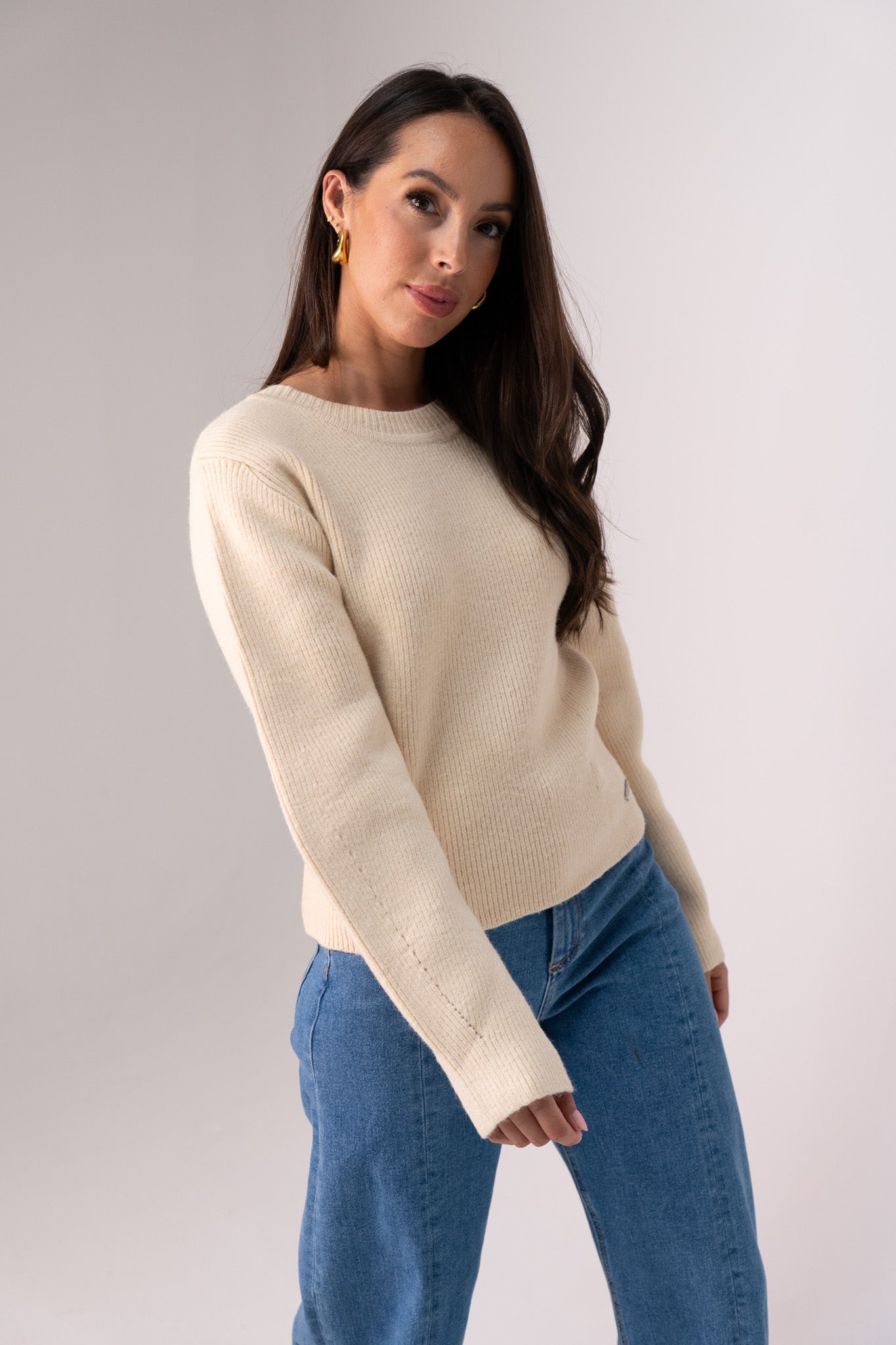 Jasmine Bow Back Jumper In Cream