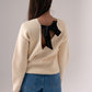 Jasmine Bow Back Jumper In Cream
