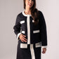Jasmine Contrast Piped Jacket In Charcoal