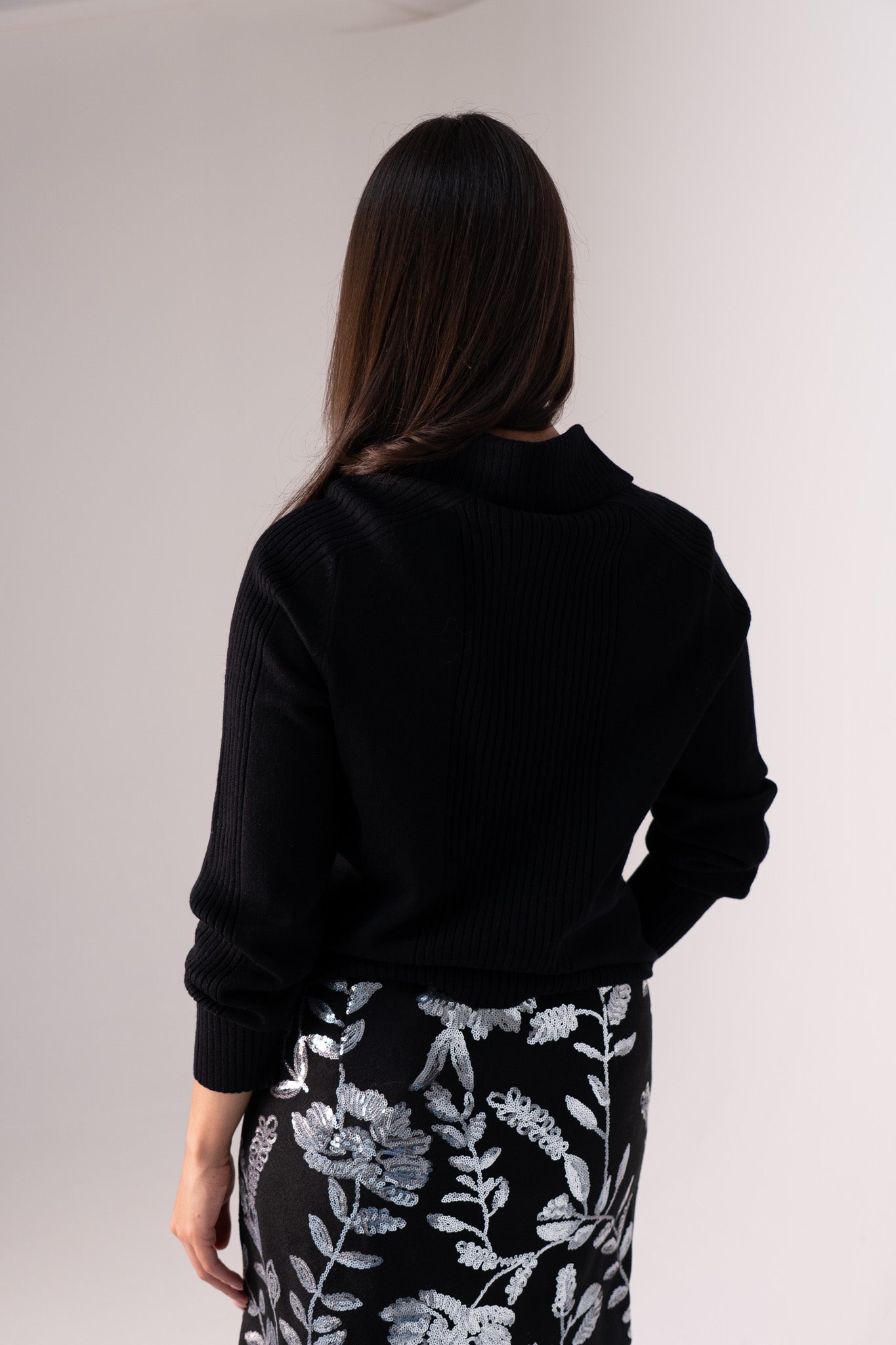 Jasmine Embellished Button Jumper In Black