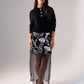 Jasmine Sequin Contrast Skirt In Black