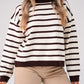 Kendra Stripe Crossover Jumper In Chocolate