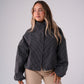 Kate Check Bomber Jacket In Black