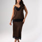 Kate Lace Trim Cami In Chocolate