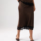 Kate Lace Trim Slip Skirt In Chocolate