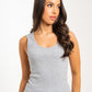 Kate Scoop Neck Vest Top In Grey