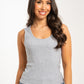 Kate Scoop Neck Vest Top In Grey