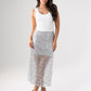Kate Sequin Midi Skirt In Silver
