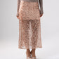 Kate Sequin Midi Skirt In Rose Gold