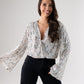 Kate Sequin Wrap Blouse In Neutral