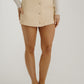 Kate Button Front Skort In Lemon