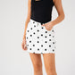 Kendra Black Polka Dot Skirt In White