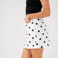 Kendra Black Polka Dot Skirt In White