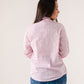Kendra Bow Collar Pinstripe Shirt In Pink