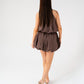 Kendra Bubble Hem Dress In Coffee