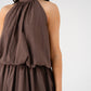 Kendra Bubble Hem Dress In Coffee