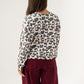 Kendra Button Back Jumper In Leopard Print