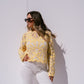 Kendra Contrast Crochet Jumper In Yellow