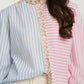 Kendra Contrast Stripe Shirt In Blue & Pink