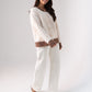 Kendra Contrast Trim Cardigan In Cream