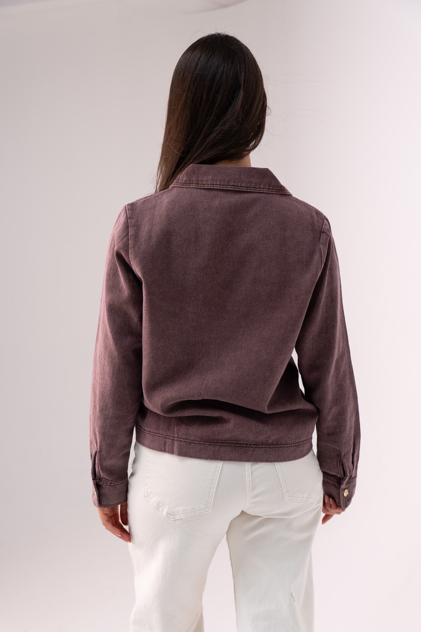 Kendra Denim Shirt In Grape