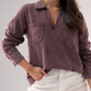 Kendra Denim Shirt In Grape