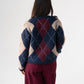 Kendra Diamond Cardigan In Navy Mix