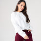 Kendra Embroidered Collar Shirt In White
