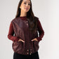 Kendra Faux Leather Sleeveless Jacket In Bordeaux