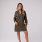 Kendra Faux Suede Dress In Khaki