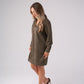 Kendra Faux Suede Dress In Khaki