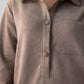 Kendra Faux Suede Shirt Dress In Taupe