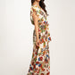 Kendra Floral Print Dress In Chocolate Mix