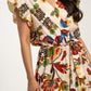 Kendra Floral Print Dress In Chocolate Mix