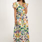 Kendra Floral Print Dress In Green Mix