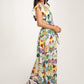 Kendra Floral Print Dress In Green Mix