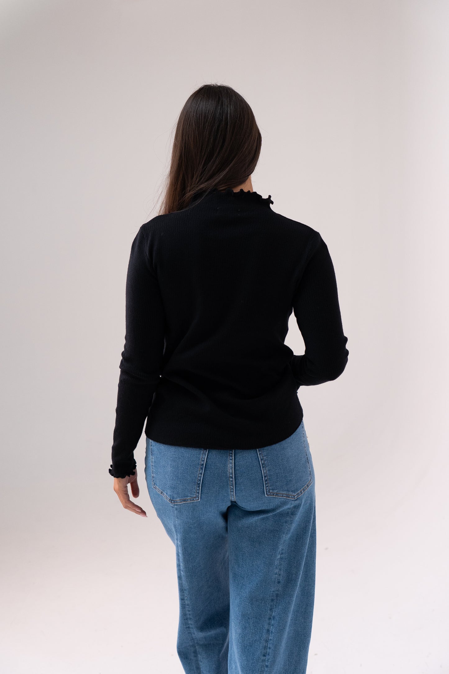 Kendra Long Sleeve Top In Black