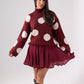 Kendra Pleated Skirt In Bordeaux