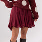 Kendra Pleated Skirt In Bordeaux