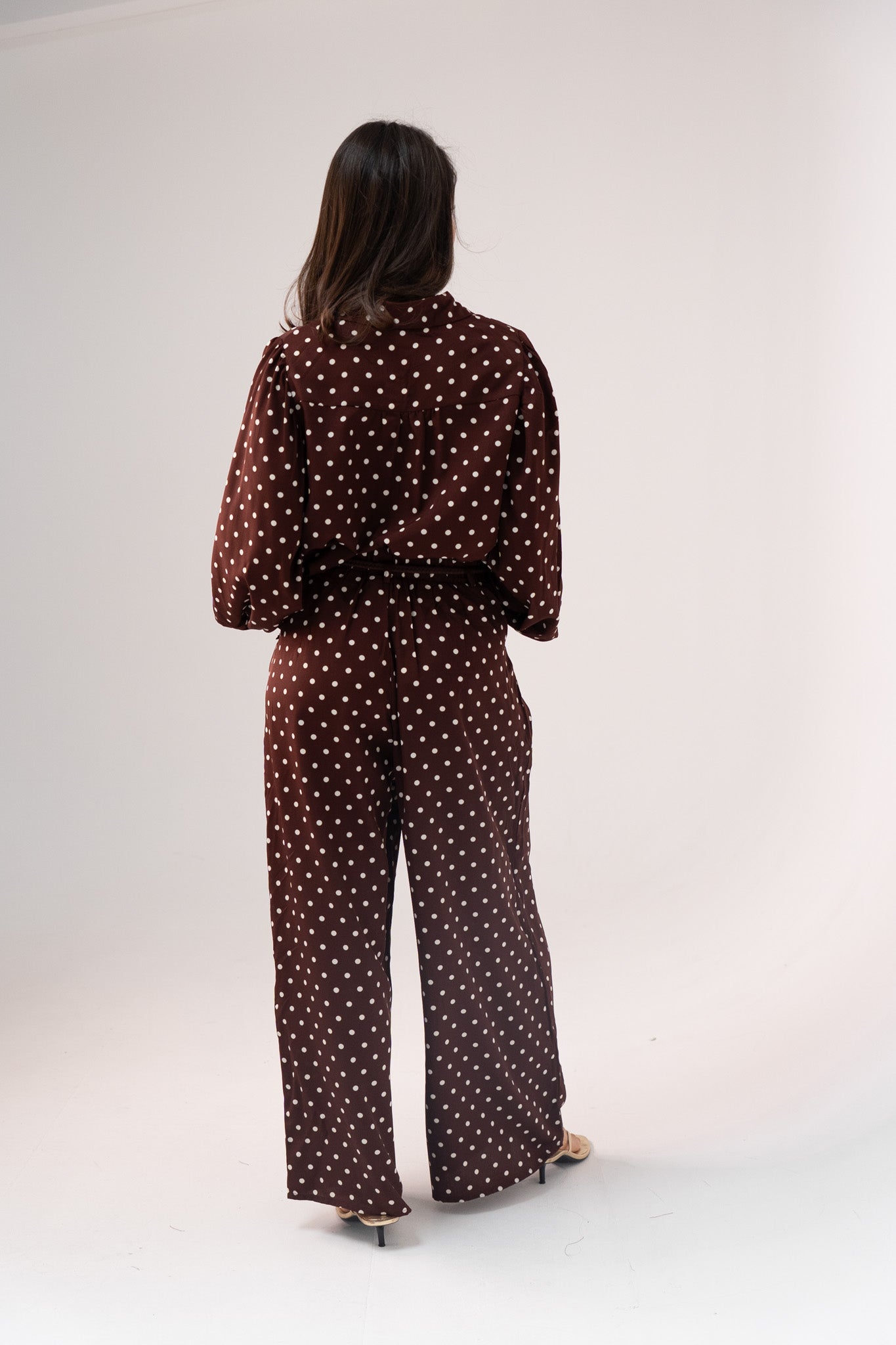 Kendra Polka Dot Trousers In Coffee
