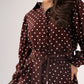 Kendra Polka Dot Blouse In Coffee