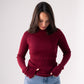 Kendra Polo Neck Top In Bordeaux