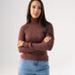 Kendra Polo Neck Top In Chocolate