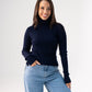 Kendra Polo Neck Top In Navy