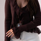 Kendra Ruffle Blouse In Chocolate