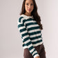 Kendra Rugby Top In Green Mix