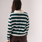 Kendra Rugby Top In Green Mix